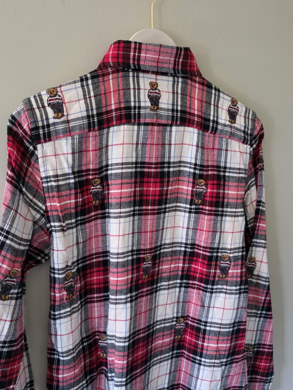 NWT Polo Ralph Lauren S Old Money Coastal Embroidered Bear Plaid Flannel Shirt - Picture 13 of 16